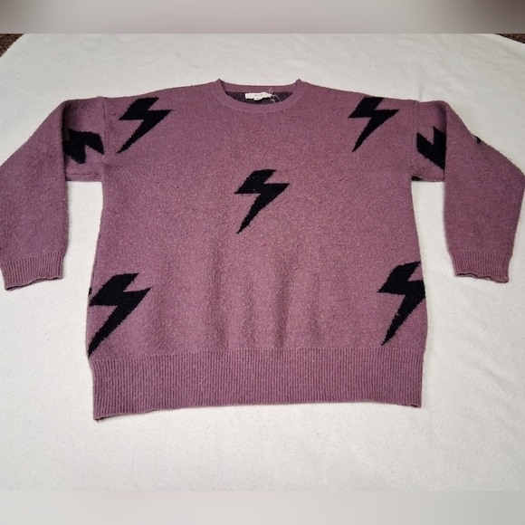 Jade By Jane Sweaters - 4/20$➡️ Purple Sweater with Black Lightning Bolts